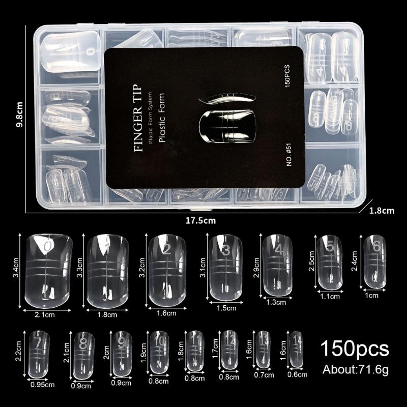 Professional Nail Double Forms ABS Crystal Tip For Quick Length Extension Durability At Home Salon Manicure Nail Mold