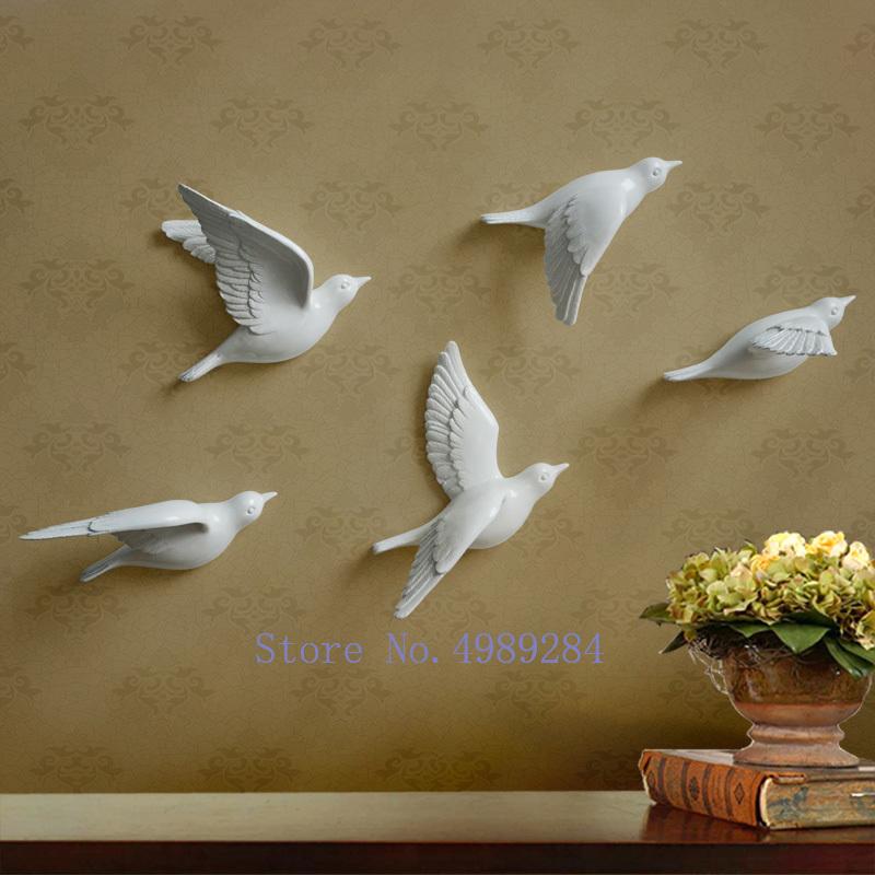 Creative Resin Little bird Wall decoration 3D Home decor wall hangings Decorative accessories Modern crafts Background wall