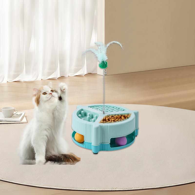 Interaktywny podajnik dla kota Wielofunkcyjna zabawka spowalniająca jedzenie Zabawki interaktywne dla kotów domowych Kreatywny podajnik dozujący powoli jedzenie dla