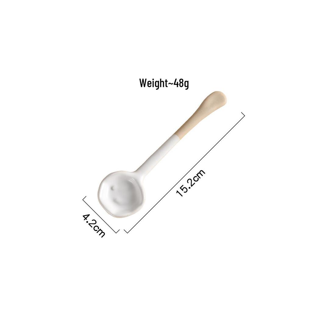 Macaronfärgad Handgjord Retro Keramiksked för Kaffe och Dessert