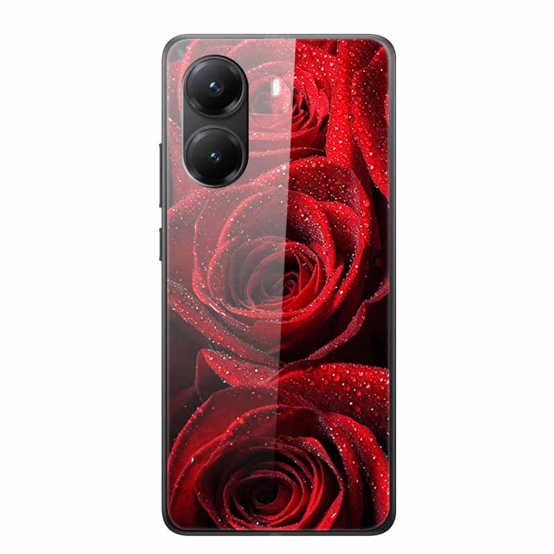 For Poco X7 Pro Glass Case Luxury Phone Back Capa Case for PocoX7pro X 7 Pro Hard Tempered Shield Animals Cartoon Lovely Cover
