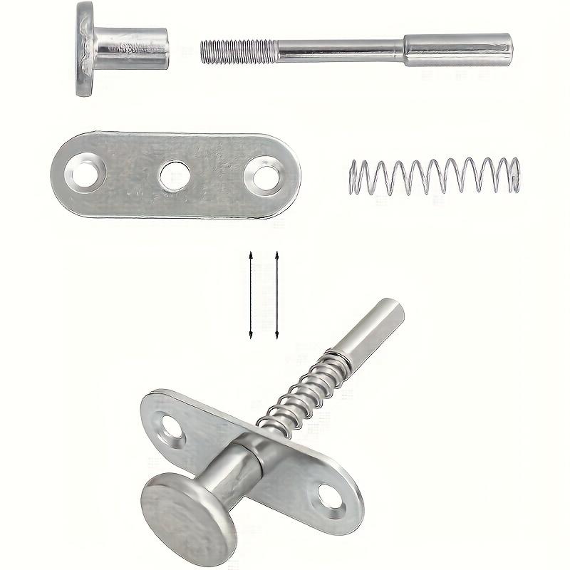 2-Piece Set Spring-Loaded Stainless Steel 6mm Head Door Raising Adjustment Rod Locks Hardware for Doors