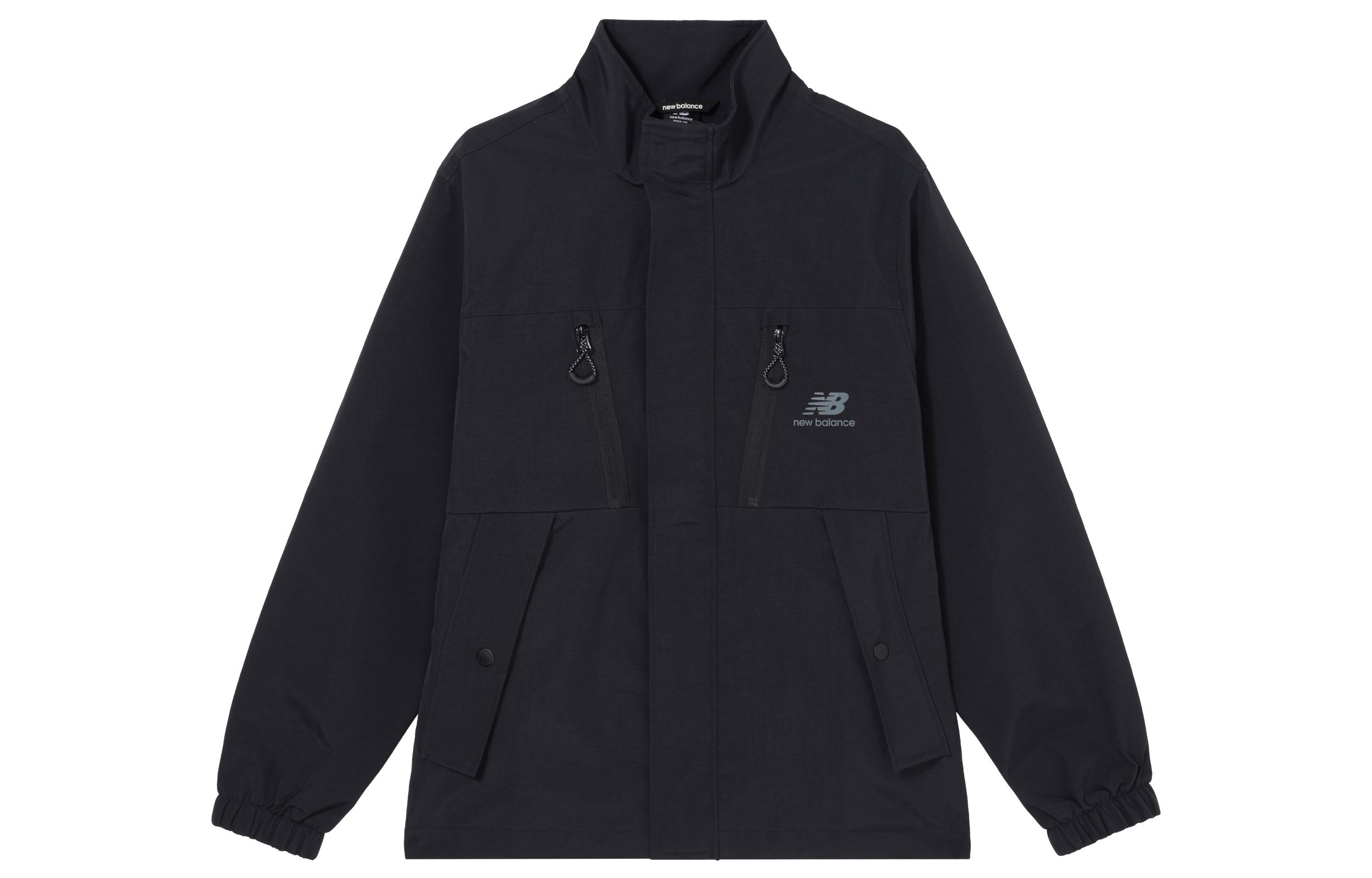 New Balance Jackets Men s Black Stand Collar Moderate Workwear AMJ33374-BK S