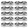 10pcs 304 Stainless Steel Steel Wire Rope Clip Double Grips Double Bolt Wire Clamp  Electric Fences