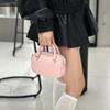 Bowlingtas, Boston Echte Leren Handtas, Niche Enkelvoudige Schouder Crossbody Tas