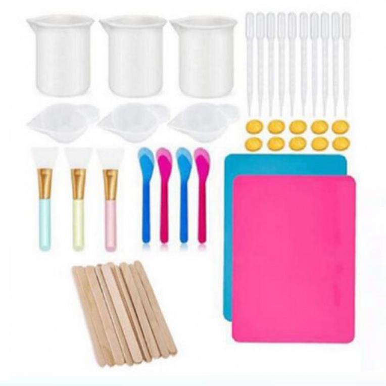 Epoxy Resin Mixing Tool Set: Silicone Pad, Measuring Cup, Stirring Stick