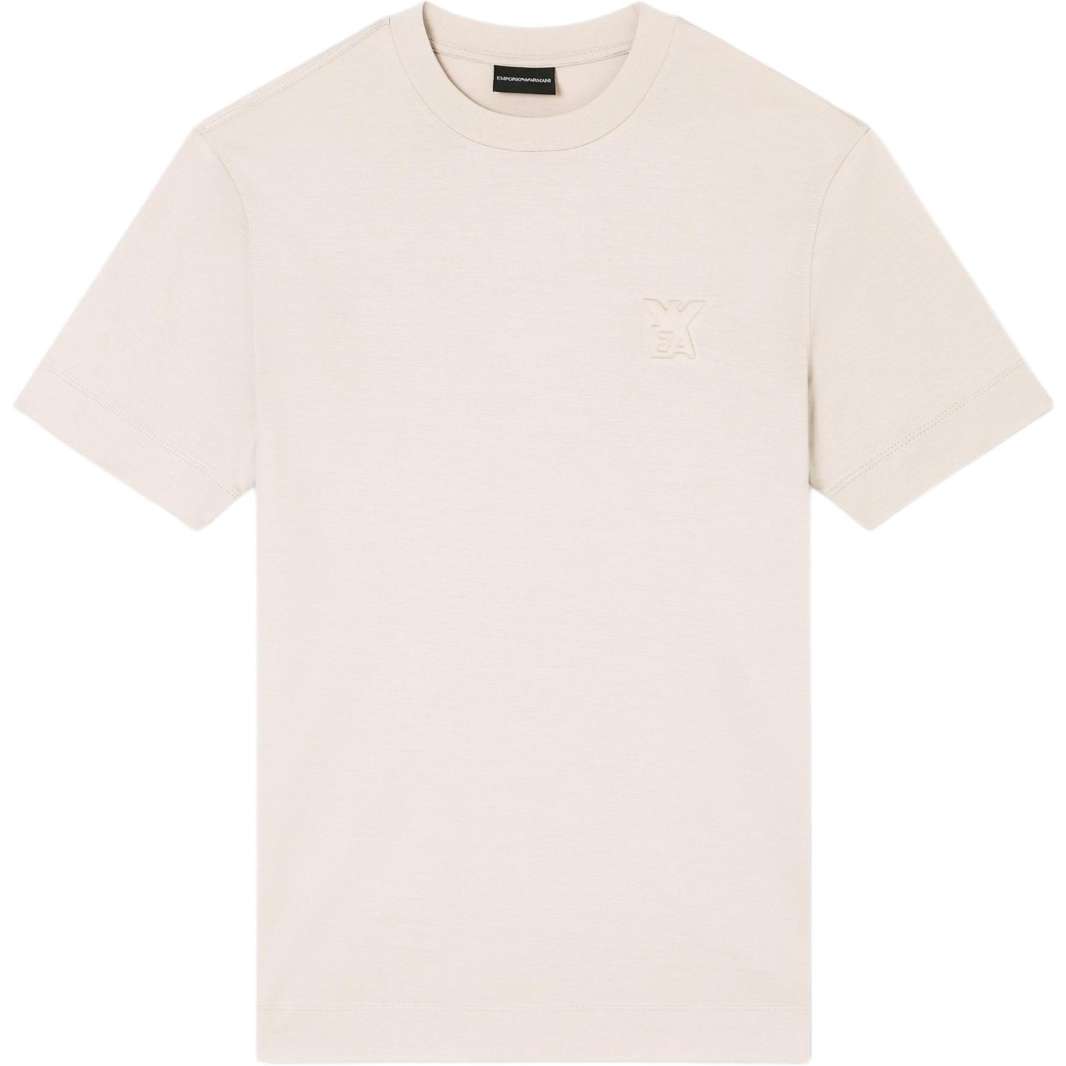 

Emporio Armani Round Neck Lyocell Logo Embossed Short Sleeve T-Shirt Men Tops EM002963-AF10761-U8140 S