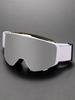 Flip-top Magnetic Suction Full-scale Real Film Double-layer Anti-fog Snow Goggles Outdoor Sports Snow Mountaineering Windproof E