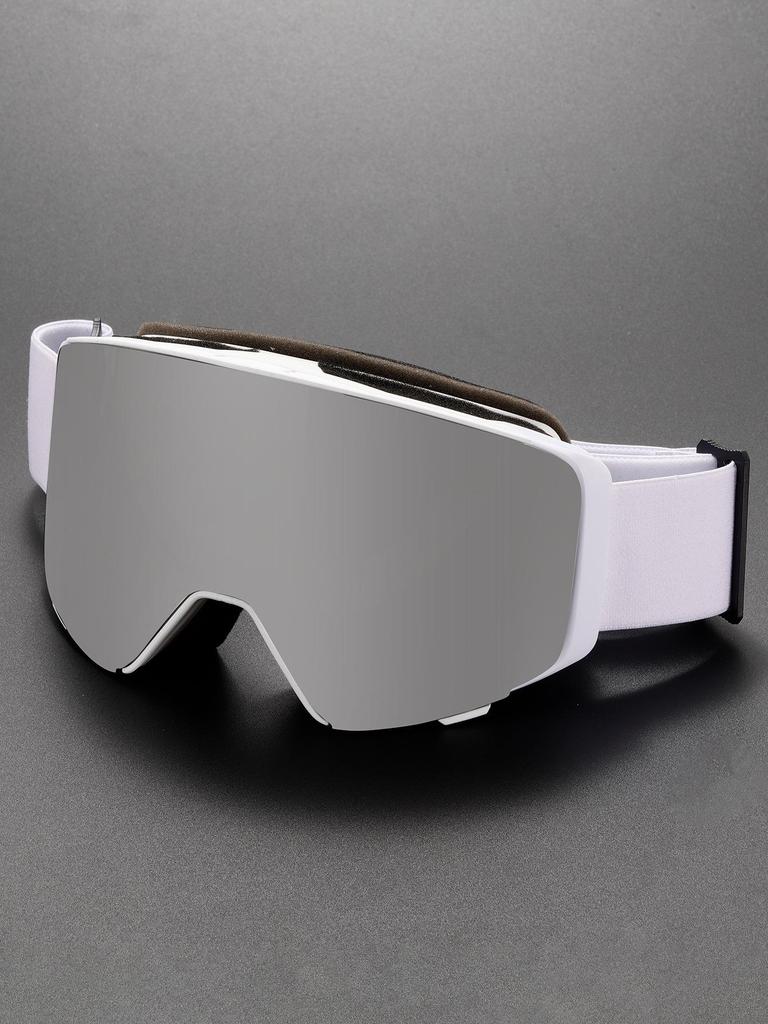 Flip-top Magnetic Suction Full-scale Real Film Double-layer Anti-fog Snow Goggles Outdoor Sports Snow Mountaineering Windproof E