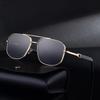 2025 Men's Retro Square Sunglasses with Metal Frame and Double Bridge