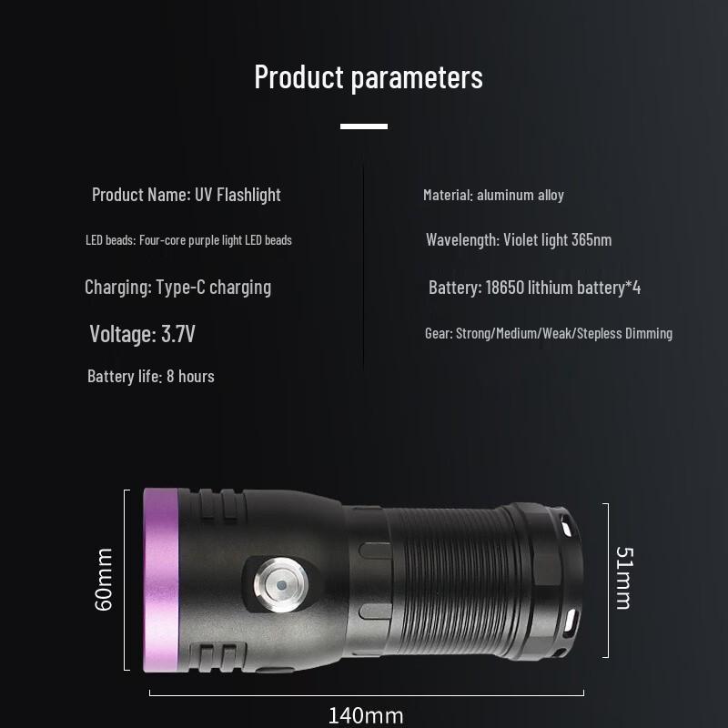 OEING 365nm UV Flashlight Kit