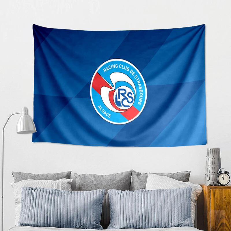 Racing Club Strasbourg Crest Tapestry Playroom Tapestry, Accessories for Bedroom,Livingroom, dormitory Room Wall Decor Fan Birthday Gifts