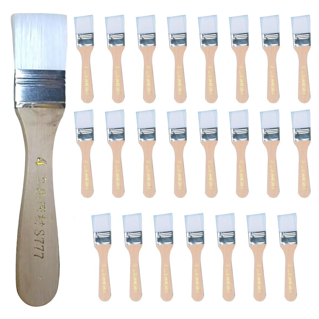 HAMILO Paint Brush Set with Nylon Bristles and Wooden Handles for Furniture and Walls 24-Piece