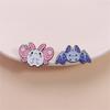 Blue Pink Bat Rabbits Enamel Pin Adorable Jewelry Gift For Friend