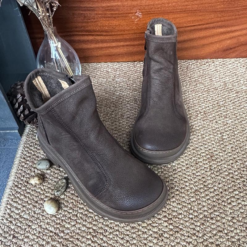 Women's Shoes, Single Shoes, Handmade Leather Women's Boots, Short New Style Shoes