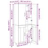 Highboard 2 pcs Reclaimed Wood Wood Based Material