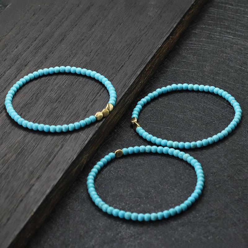 New 3 Pieces Men Bracelet Set 4mm Rice Bead Braclet Homme Natural Wooden Braslet Irregular Copper Charm Stone Brazalete Pulseira