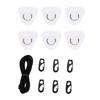 Stainless Steel D Ring Patch Kit Triangular with Elastic Cord Hooks D Ring PVC Patch for Inflatable Boat Raft Dinghy