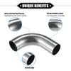 Bend Elbow Pipe Tube, 1.25" OD 4" 3.15" Leg 90 Degree DIY Exhaust Pipe Intercooler Air Intake Tube Universal for Car Truck Automotive Durable 304