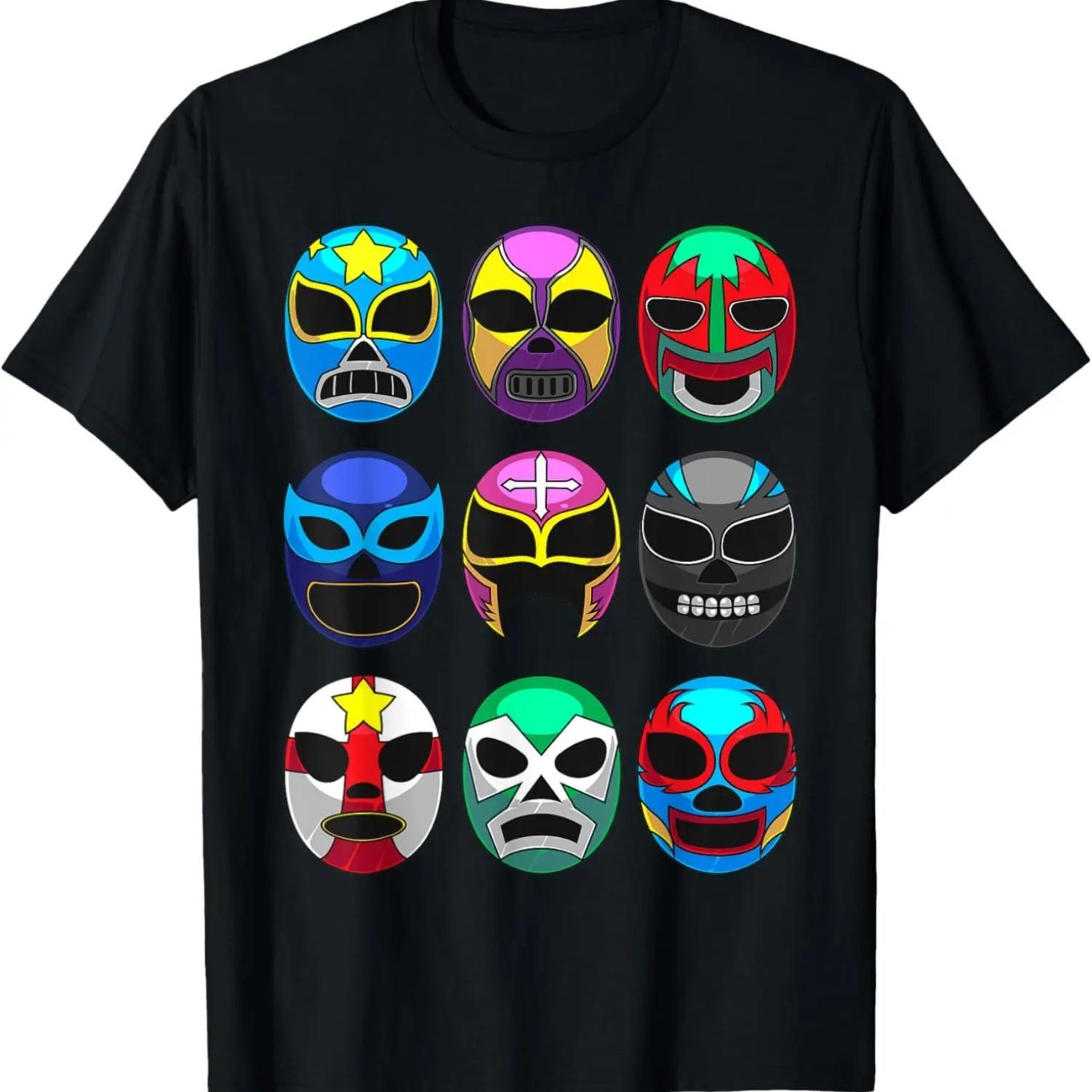Cool Lucha Libre Wrestlers Masks _ Funny Wrestling Gift Fan T-Shirt S