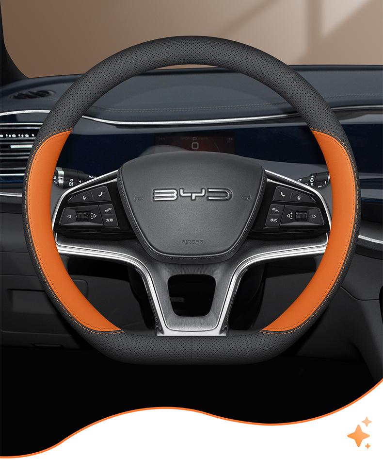 BYD Qin PLUS Seagull Song Seal Dolphin Yuan Sea Lion Han Car Steering Wheel Genuine Leather Cover