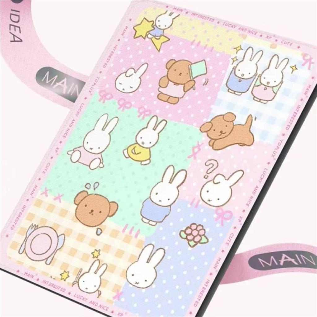 Miffy Boris Hase iPad Hülle für iPad 10.2/iPad Pro, Niedliche Silikonhülle, Leicht, Kratzfest, Stoßfest, Sturzfest, Ständerfunktion, P