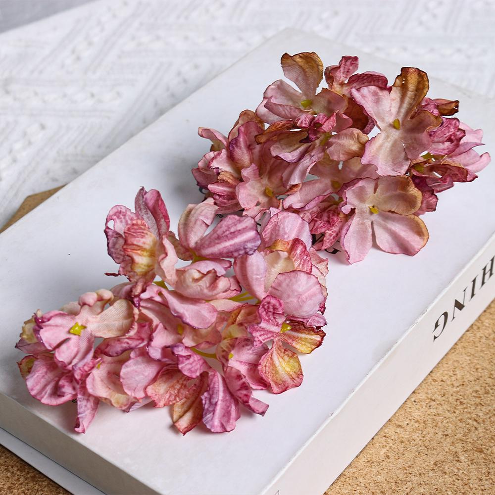 Künstliche Hortensienblüten mit verbrannten Rändern: Seide DIY Antiker Stil Hanfu Kopfschmuck Zubehör