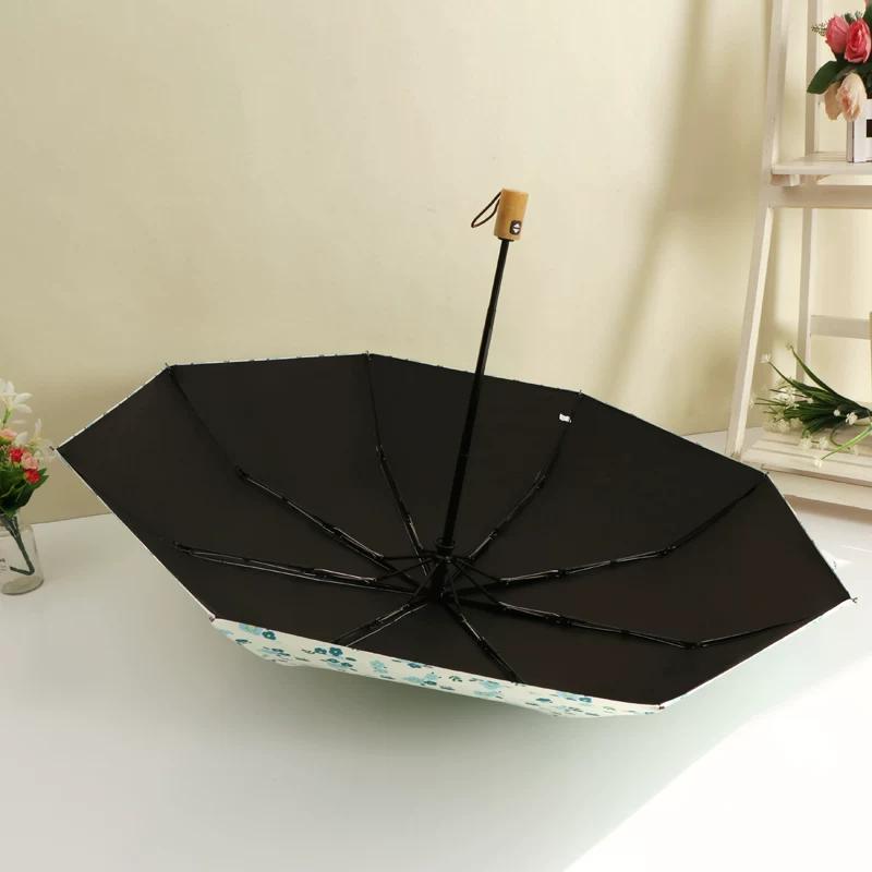 Fresh Print Umbrella Student Small Portable Folding Rain Or Shine Dual-Use Umbrella Sun Protection UV Protection Sun Umbrella Women