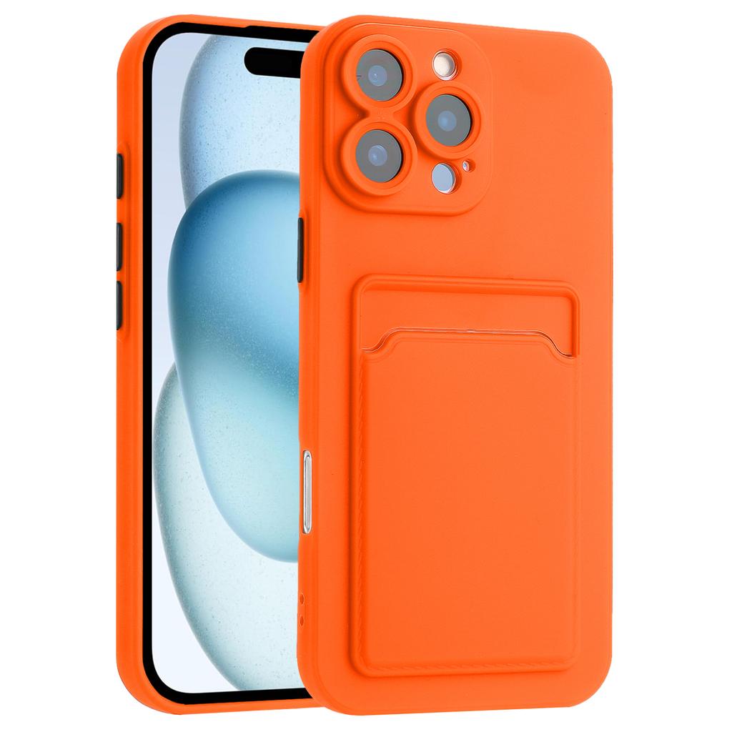 For iPhone 16 Pro Max Case Flexible TPU Phone Cover with Back Card Slot