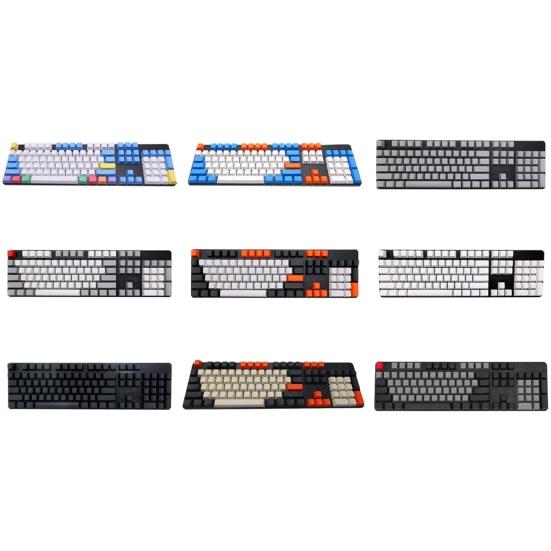 108Pcs/Set PBT Color Mechanical Keyboard Keycap Matching Light-proof Replacement