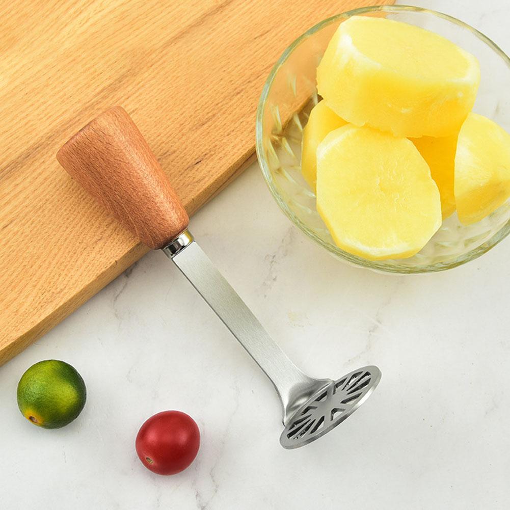 Zupełnie Nowy Tłuczek do Ziemniaków Tłuczek Tłuczek do Ziemniaków Drewniana Rączka Tłuczek do Jedzenia Akcesoria Kuchenne Do Prasowania Ziemniaków