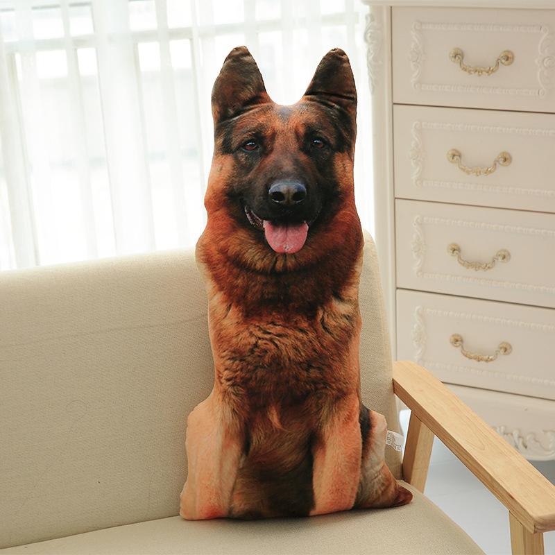 3D Cute Curved Dog Pillow 50cm Pillow Realistic Animal Funny Dog Head Role Playing Home Decoration Sofa Ornament