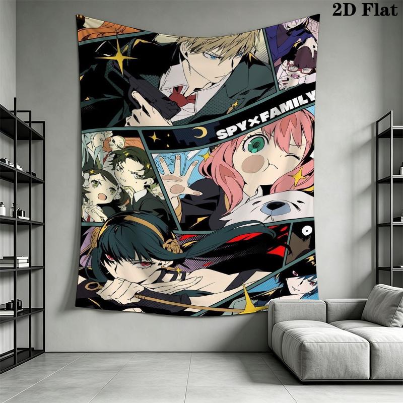 SPY×FAMILY Wall Tapestry Aesthetic Wall Hanging Printed Fabric Blanket Decorative Tapestries for Bedroom Living Room Home Decor