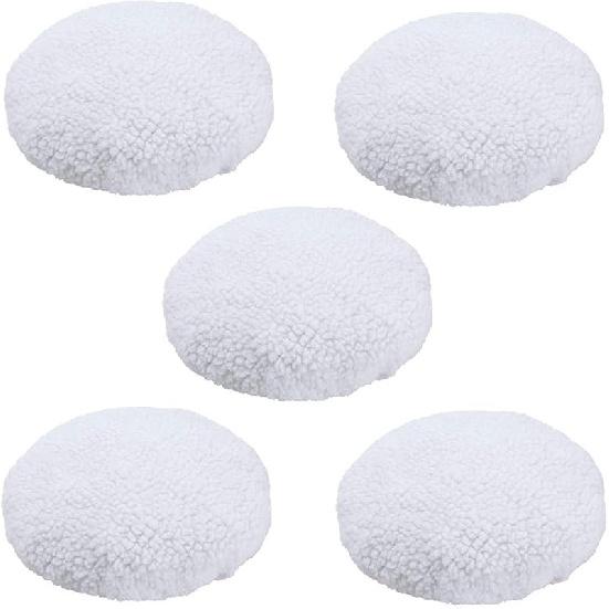 Car Polisher Pad Bonnet (5 to 6 Inch), 5Pcs Wool Polishing Bonnet Orbital Buffing Pad Cover Waxer Bonnet for Car Polisher 5 to 6 Inches - 5 Pcs