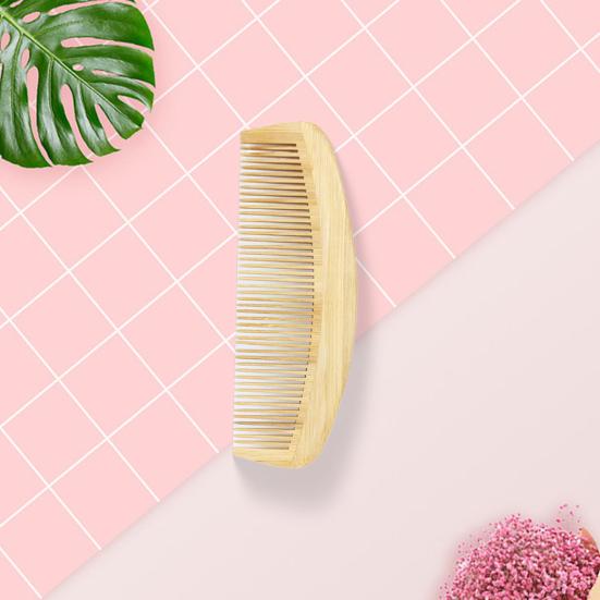 Natural Bamboo Wide Tooth Hair Comb for Women Men Anti-Static Afro Fork Comb Detangler Brush for Curly Wet Dry