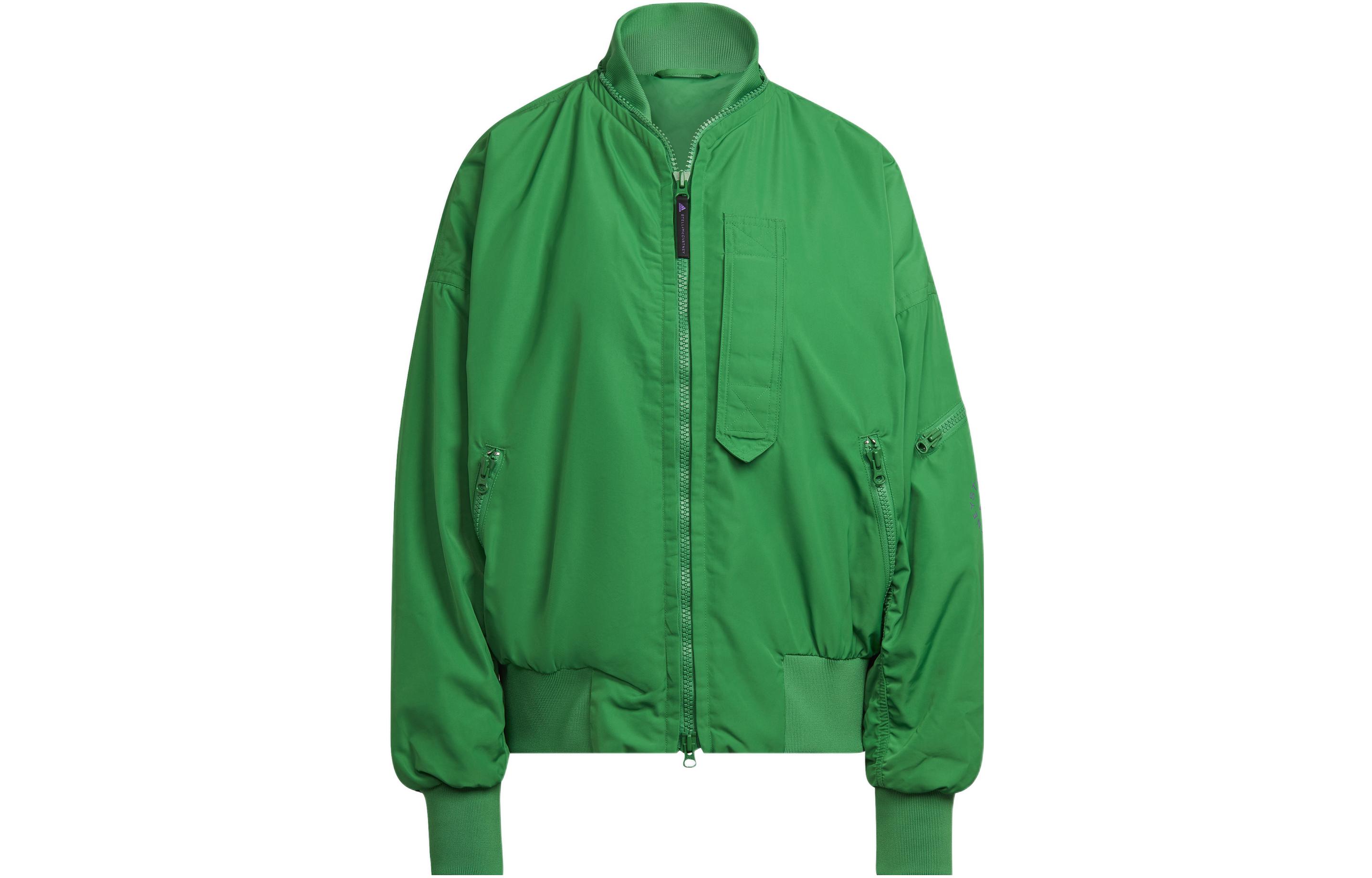 Adidas Jackets Women s Green Stand Collar Moderate Pilot HI0926 S