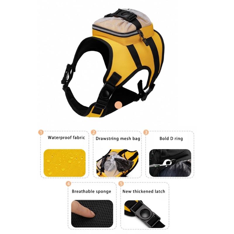 Dog Vest Adjustable Training Harness for Large Medium Dogs Backpack Strong Heavy Duty Harness Soft Handle