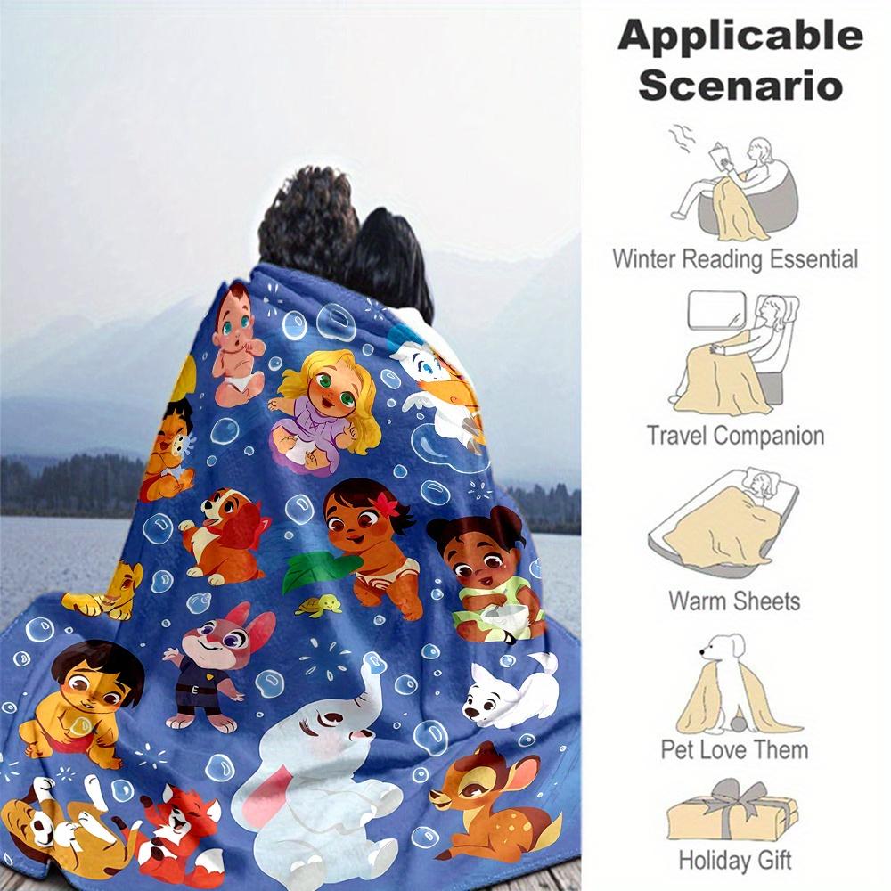 1pc, Disney Small Cartoon Throw Blanket Cartoon Character Decorative Blanket for Room, Soft Bedding Cover, Perfect