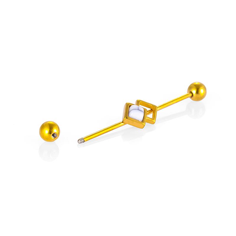 YW 16G Stainless Steel Skull Bat Industrial Barbell Ear Piercing Ear Tragus Helixe Body Jewelry