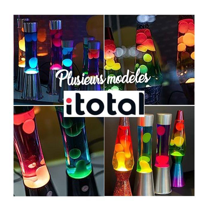 ITotal XL1789 Lampe à Lave 40 cm avec Base Noire, Liquide Violet et Cire Jaune