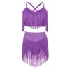 Girls Rhinestone Latin Dance Outfit