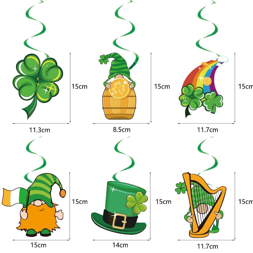 Irische St.. Dekorationen zum St. Patrick's Day mit Kleeblatt-Ornamenten und Zubehör