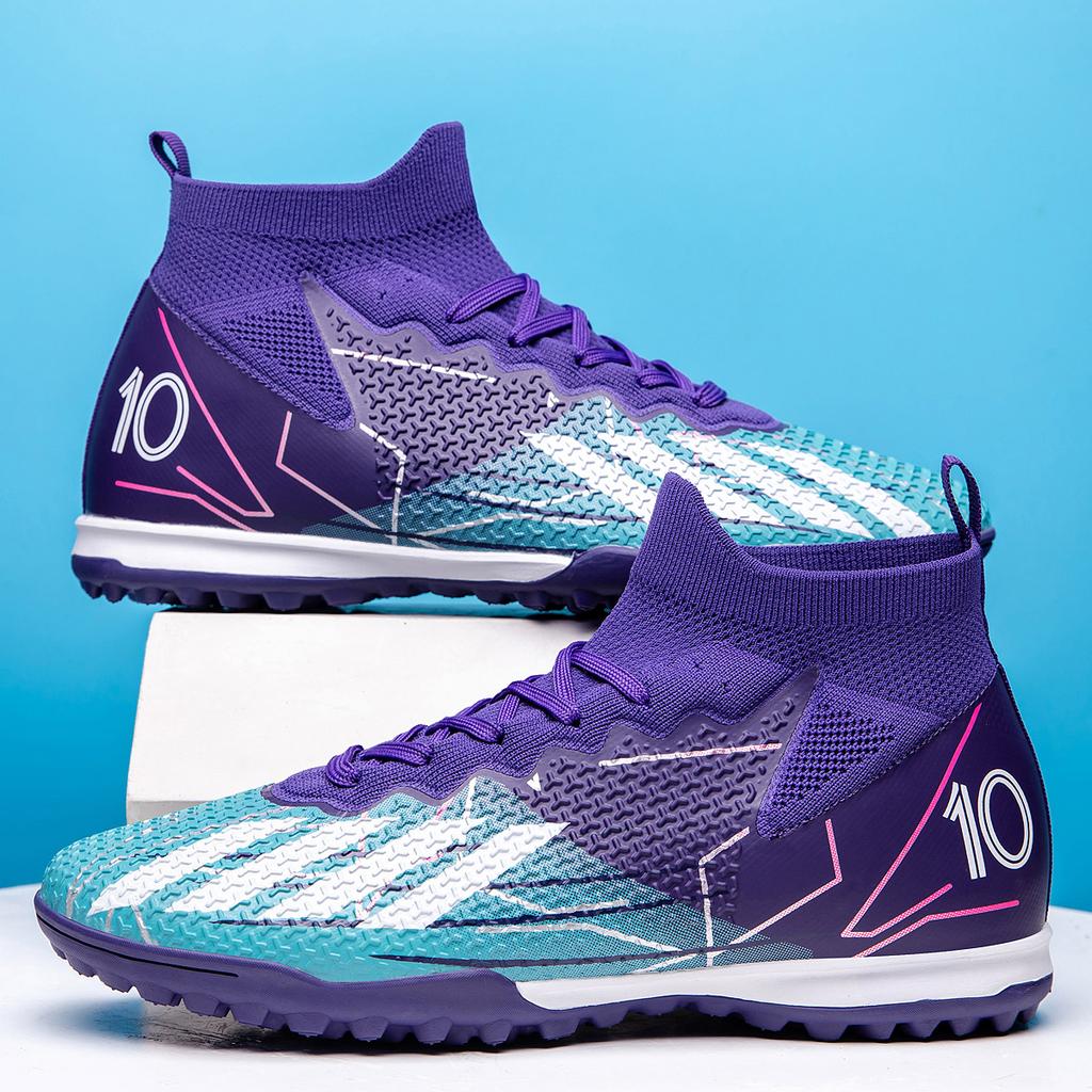 Professional Sports Soccer Shoes TF Broken Nail Teenagers Outdoors Comfortable High-Tops Training Shoes Non Slip Football Shoes