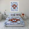Blue Floral Tiles Pattern. Bedding Sets Duvet Cover Sets Duvet Covers Pillowcases(1 * Duvet Cover 2 * Pillowcases, Without Duvet Insert)