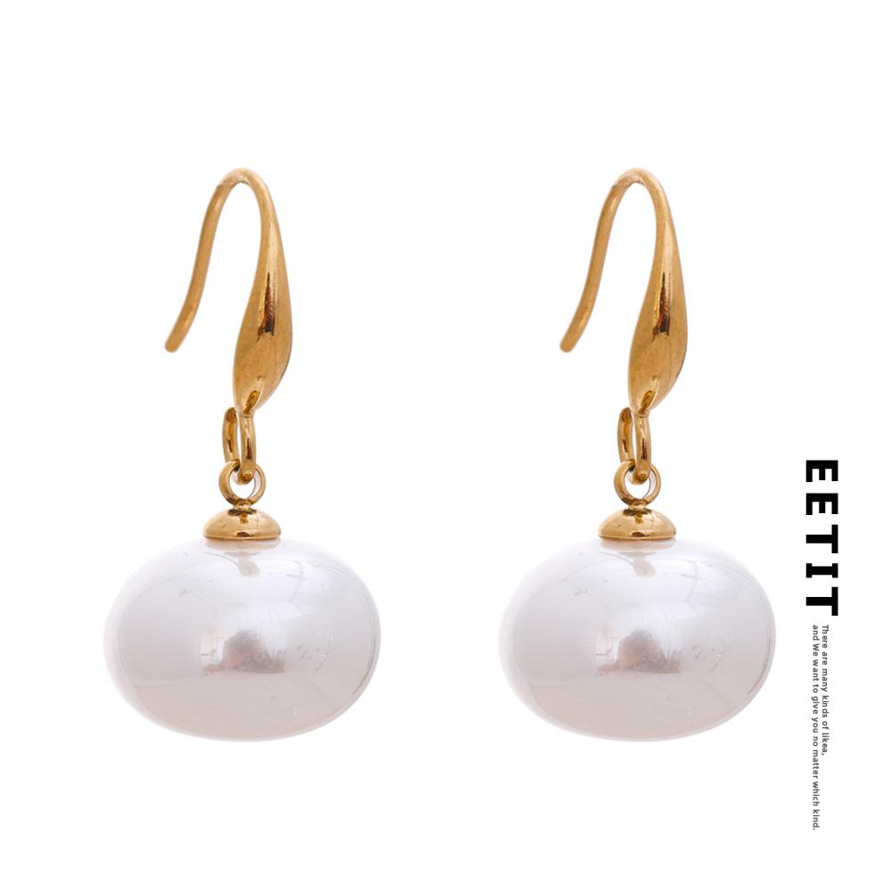 Eetit Simulated Pearls Chic Dangle Earrings for Women Prevent Allergy Stainless Steel Daily Jewelry High Quality