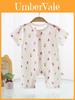 Baby Cotton Summer Short Sleeve Romper With Snap Closure For Newborns
