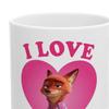 Jag älskar min pojkvän/flickvän mugg Zootropolis Nick Fox Judy Rabbit par keramisk kaffekopp hjärtdesign par te varm chokladmugg