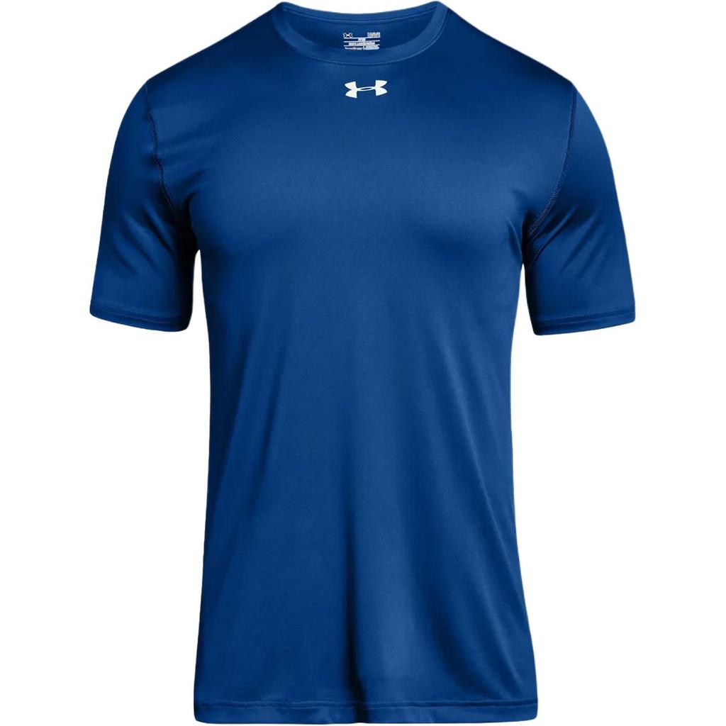 Under Armour Solid Color Logo Crew Neck Short Sleeve T-Shirt Men tops 1305775-400