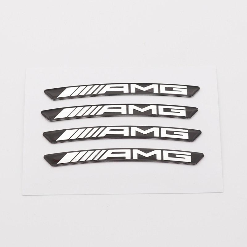 4pcs Car Wheel Hub Edge Sticker Auto Emblem Decoration For Mercedes Benz AMG W204 W205 W203 W211 W212 W213 W201 W210 W124 W221 FZ9