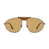 Tom Ford Sunglasses Aviator Full Rim  Shiny Gunmetal Frame And Brown Lens Ft109508e Gold